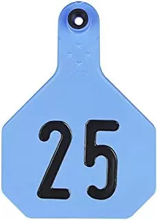 Y-Tex Large 4 Star Cattle Ear Tags Blue Numbered 1-25