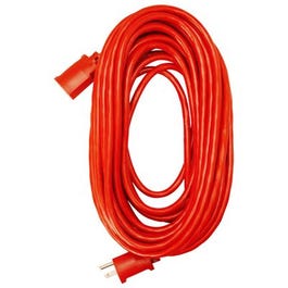 Extension Cord, 14/3 SJTW Red Round Vinyl, 25-Ft.
