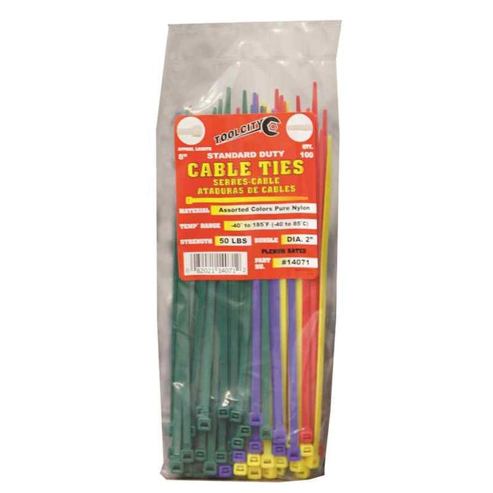 Tool City 8 in. L Assorted Cable Tie 100 Pack