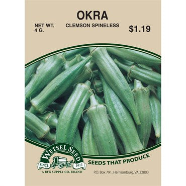 Wetsel Seed Okra - Clemson Spineless Tall (1/2 oz)