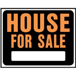 "House For Sale" Sign, Hy-Glo Orange/Black Plastic, 15 x 19-In.