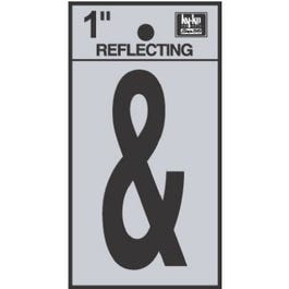 Address Letters, "&", Reflective Black/Silver Vinyl, Adhesive, 1-In.