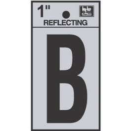 Address Letters, "B", Reflective Black/Silver Vinyl, Adhesive, 1-In.