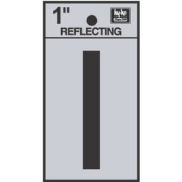 Address Letters, "I", Reflective Black/Silver Vinyl, Adhesive, 1-In.