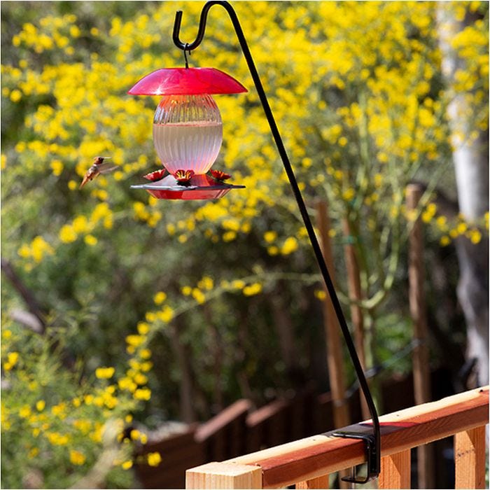 More Birds Clamp-On Deck Steel Hook for Bird Feeders and More