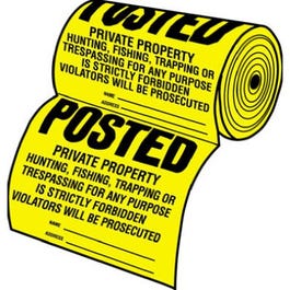 Hy-Ko "Private Property" Sign, Yellow/Black Tyvek, 12 x 12-In., 100-Ct.