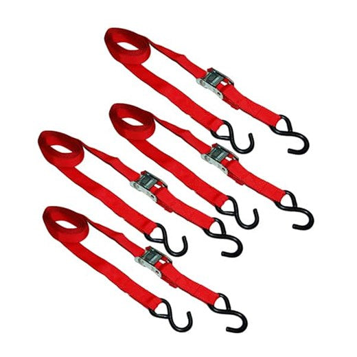 S-Line By Ancra 6’ Cam Buckle Tie-Downs with Hooks - Set of 4 Straps