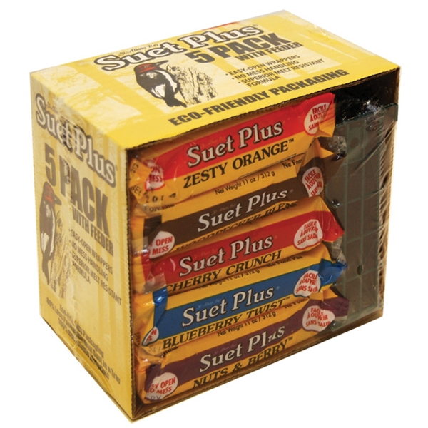 SUET PLUS VARIETY 5 PACK WITH FEEDER