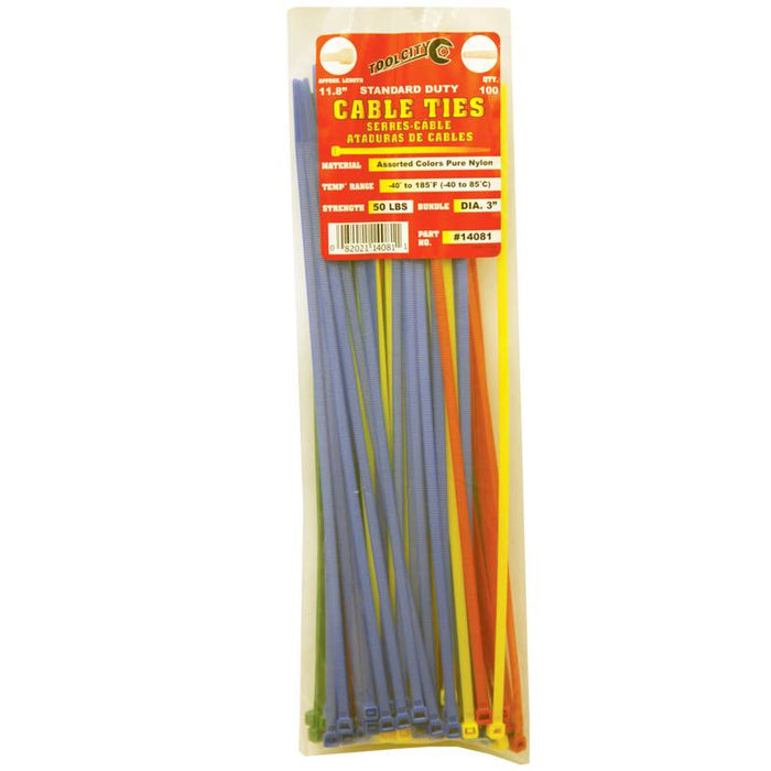 Tool City 11.8 in. L Cable Tie Assorted 100 Pack
