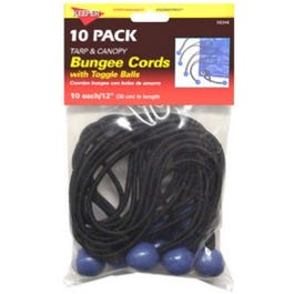 Bungee Ball Cord, 12-In., 10-Pk.