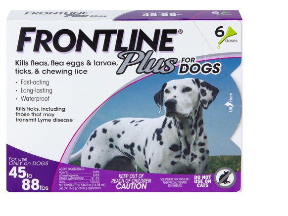 Merial Frontline Plus Flea And Tick Control For 45 To 88 Pounds