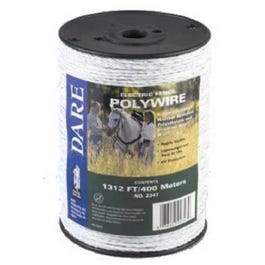 Electric Fence Wire, White Poly & 3-Wire Stainless Steel, 1,312-Ft. Spool