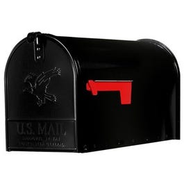 Elite Post Mailbox, Black Galvanized, 8.75 x 6.75 x 19-In.