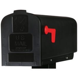 Parsons Post Mailbox, Black Durable Polypropylene With Ultraviolet Inhibitor, 9.5 x 7.8 x 19.3-In.