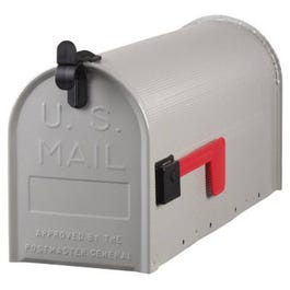 Grayson Post Mailbox, Silver Gray Galvanized Steel, 8.75 x 6.75 x 19-In.