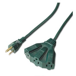 Outdoor Extension Cord, 16/3 SJTW, Green, Triple Tap, 8-Ft.