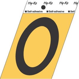 Address Numbers, "0", Angle-Cut, Black & Gold Adhesive, 3.5-In.