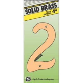 House Address Number "2", Brass, 4-In.