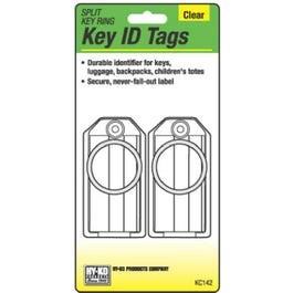Identification Tag with Split Ring, Clear, 2-Pk.