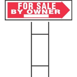 "For Sale By Owner" Sign, Plastic, 10 x 24-In.
