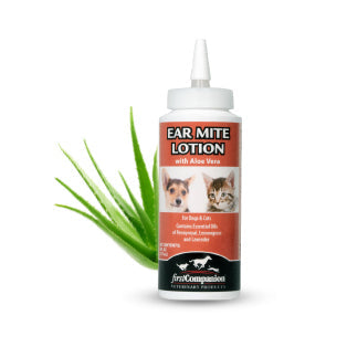 First Companion Ear Mite Medicine Lotion Aloe Dog Cat 6oz All