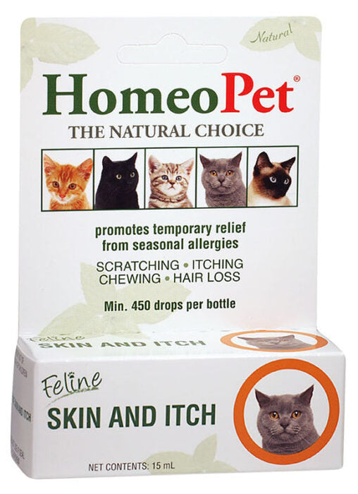HomeoPet Feline Skin and Itch, Coat and Skin Support for Cats 15 ML
