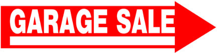 6  X 24  RED AND WHITE GARAGE SALE SIGN