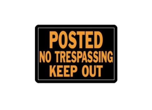 Hy-ko Products Company "No Trepassing Keep Out" Sign Hy-Glo Orange & Black Aluminum