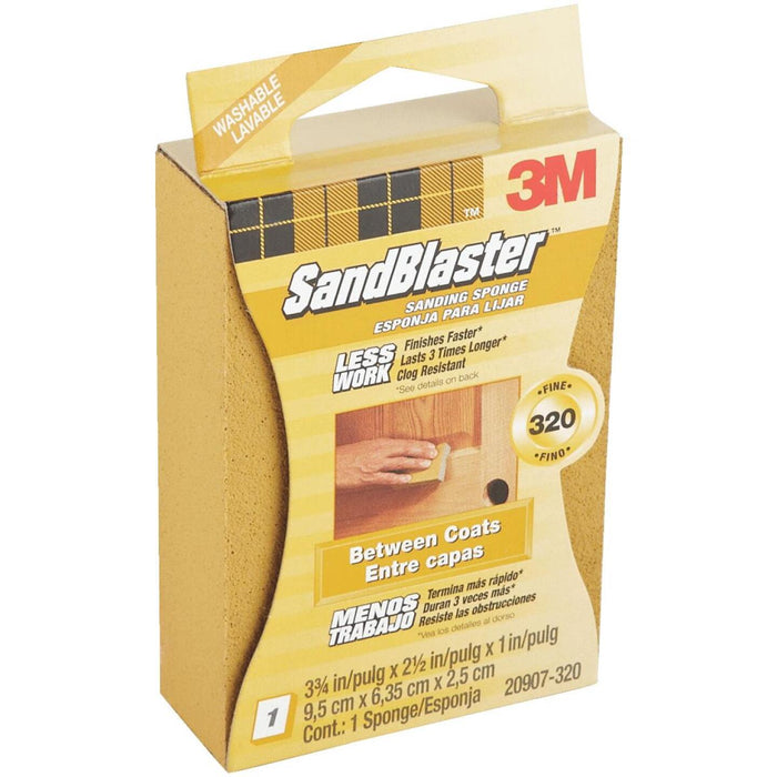 3M SandBlaster Between Coats 2-1/2 In. x 3-3/4 In. x 1 In. 320 Grit Fine Sanding Sponge