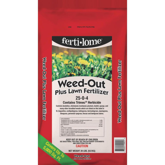 Ferti-lome Weed-Out 20 Lb. 5000 Sq. Ft. 25-0-4 Lawn Fertilizer with Weed Killer