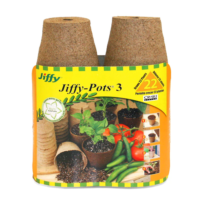 Ferry Morse Jiffy-Pots Organic Seed Starting 3" Biodegradable Peat Pots, 22 Pack