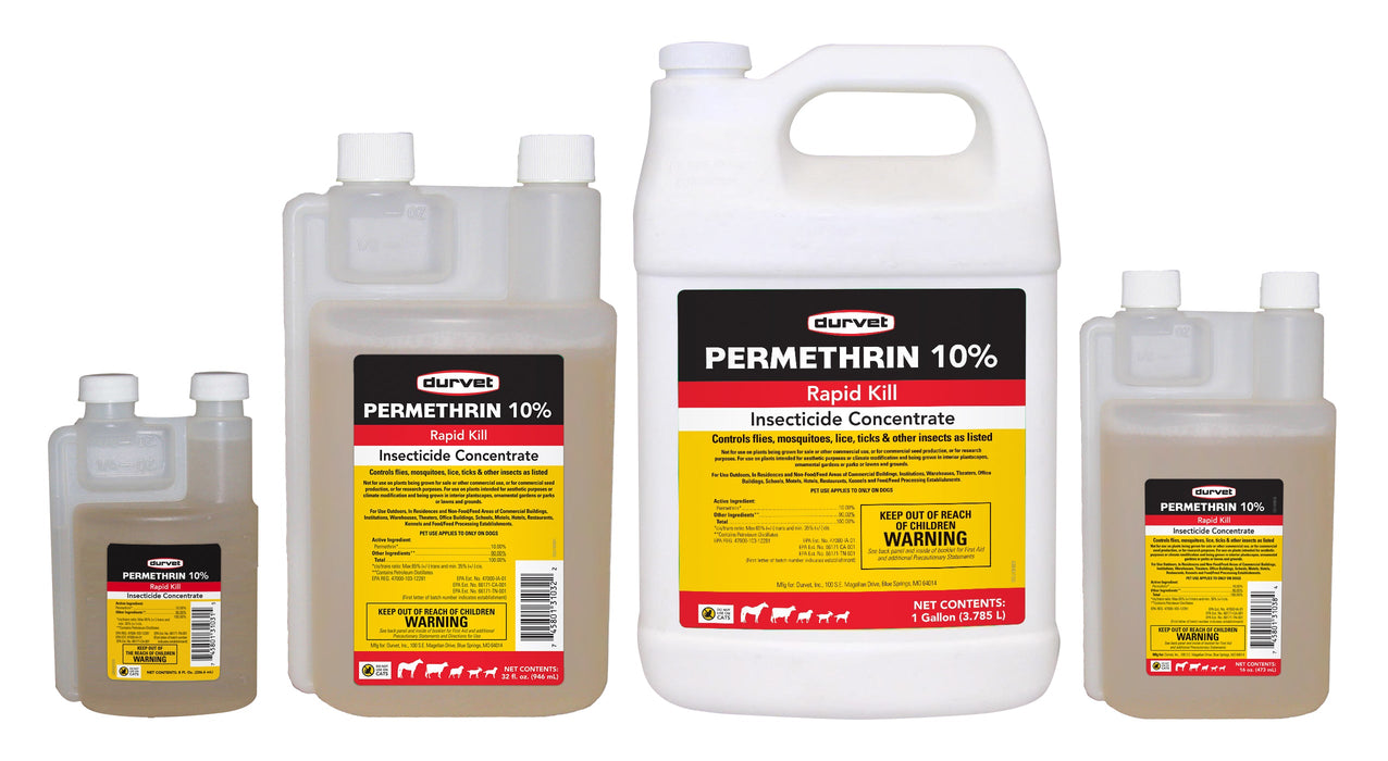 Durvet Inc Permectrin II 10% Concentrated Fly Spray for Horses, Livestock, Dogs - 32 oz