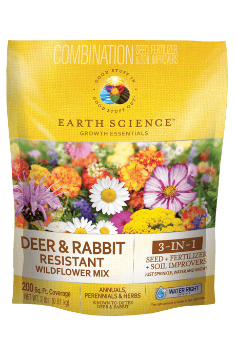 Earth Science Deer & Rabbit Resistant Flower Mix 3-in-1 Formula - 2lb bag