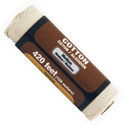 Mibro King Cord 1/32 in. x 420 ft. Natural Twisted Cotton Twine, 6 ft. Spool