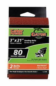 Gator Aluminum Oxide sanding belts 3 x 21 80 Grit