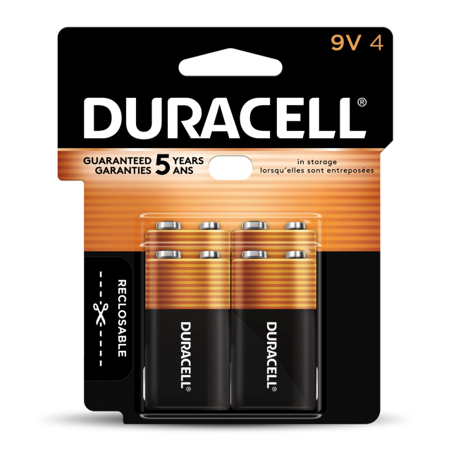 Duracell Coppertop 9V Alkaline Batteries