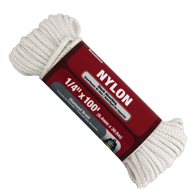 Mibro Group Nylon Twisted Rope White 1/4 In. X 100 Ft.
