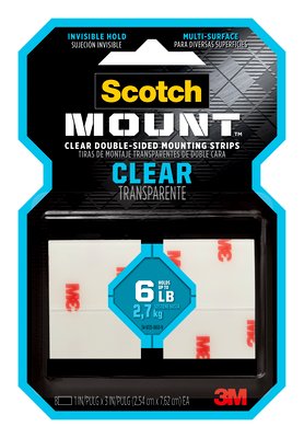 3M Scotch-Mount™ Clear Double-Sided Mounting Strips 1" x 125"